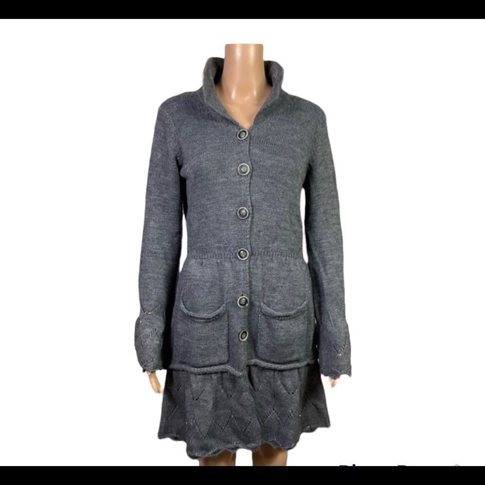 Hekla & Co Made In Italy Vintage Wool Blend Knit Buttoned Sweater Cardigan M